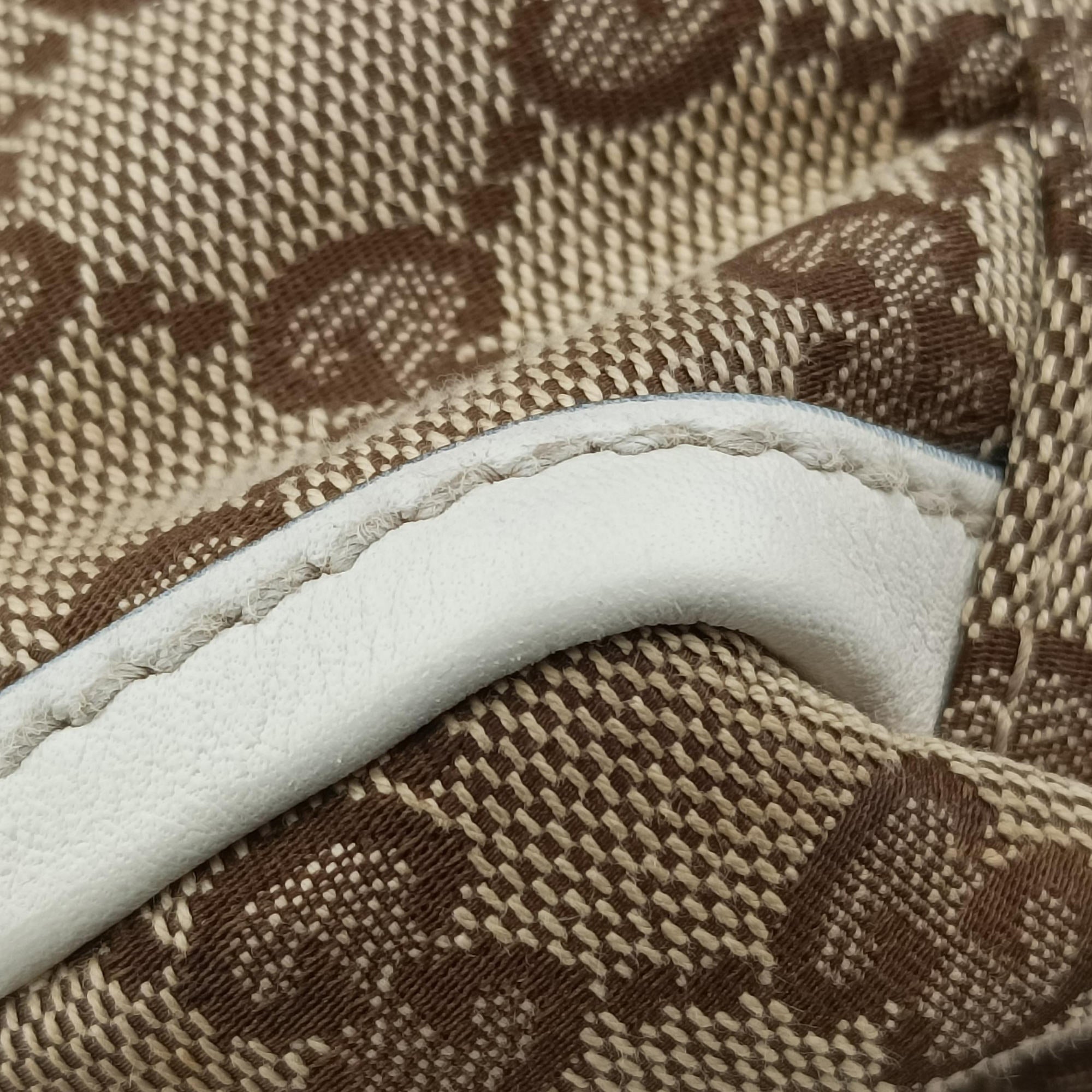 Pre-owned Gucci Abbey D-ring Hobo Beige×White canvas×leather 189833 handbag | stylenewstar