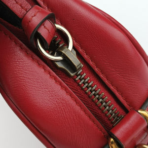 Pre-owned Gucci GG Marmont Red Leather 448065 shoulderbag | stylenewstar