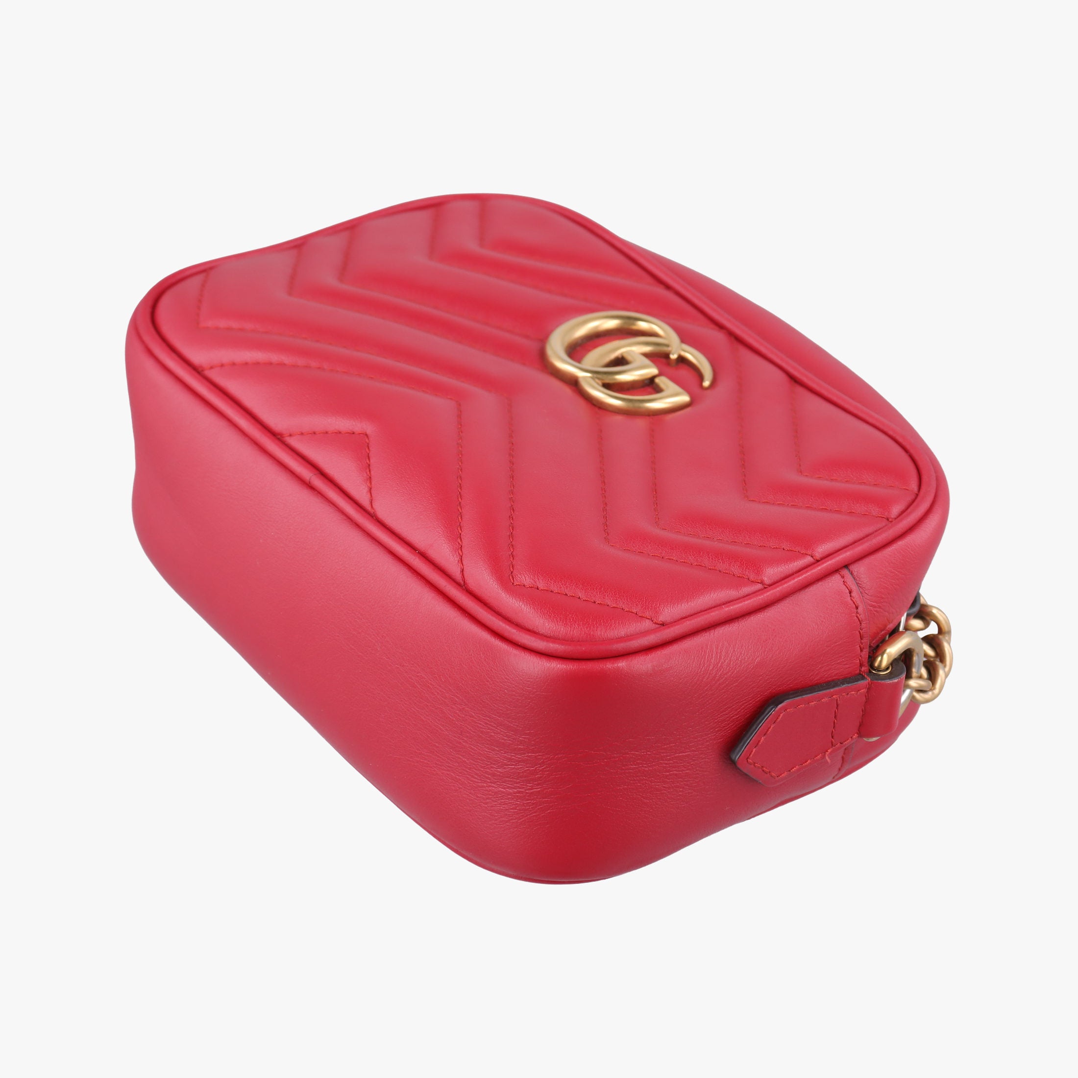 Pre-owned Gucci GG Marmont Red Leather 448065 shoulderbag | stylenewstar