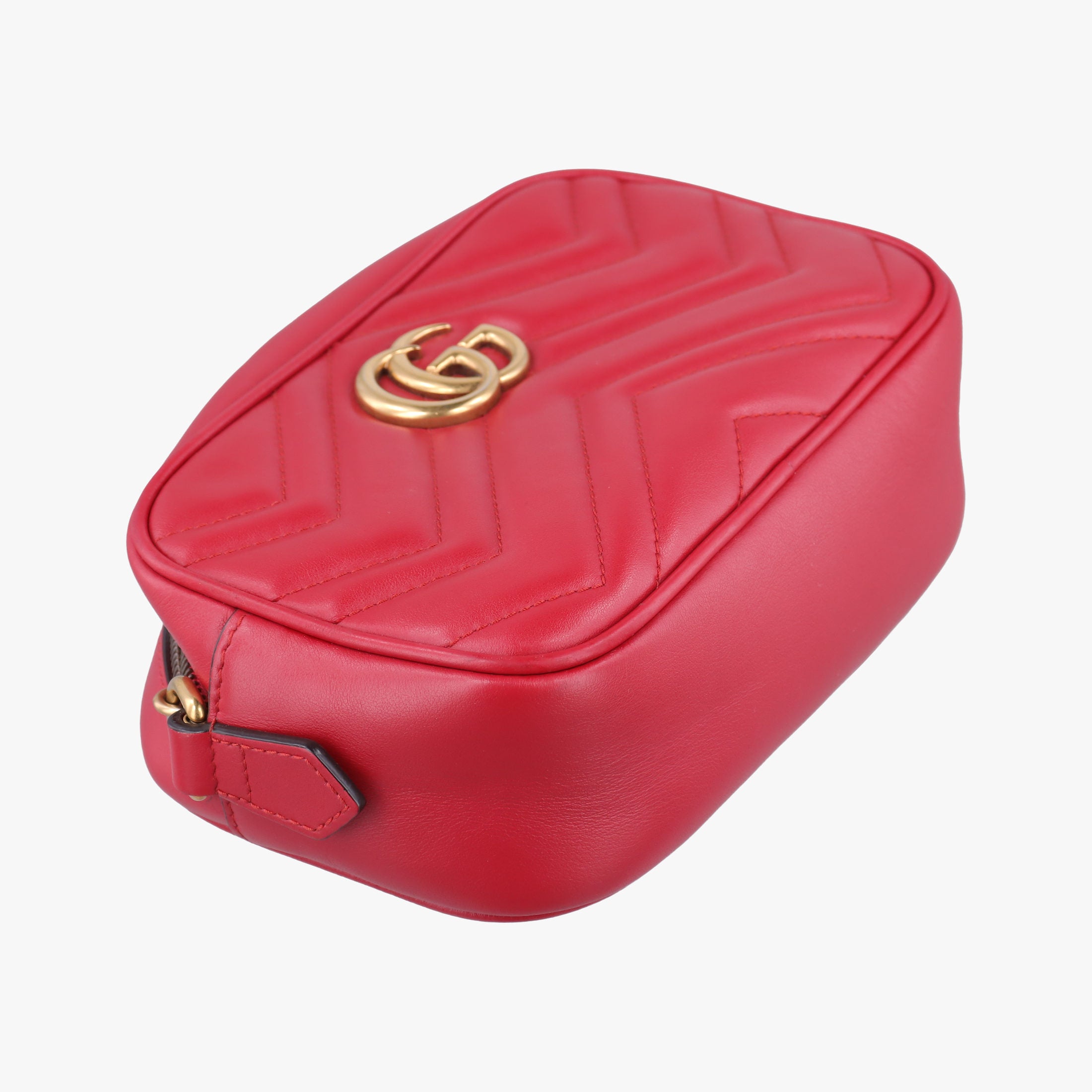 Pre-owned Gucci GG Marmont Red Leather 448065 shoulderbag | stylenewstar