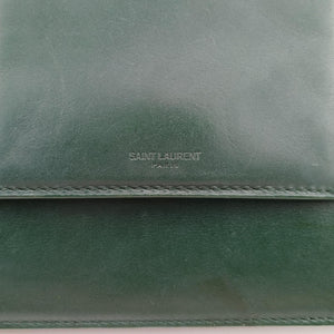 Pre-owned Yves Saint Laurent BETTY Green Leather 314515 shoulderbag | stylenewstar