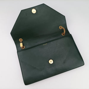 Pre-owned Yves Saint Laurent BETTY Green Leather 314515 shoulderbag | stylenewstar