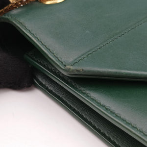 Pre-owned Yves Saint Laurent BETTY Green Leather 314515 shoulderbag | stylenewstar