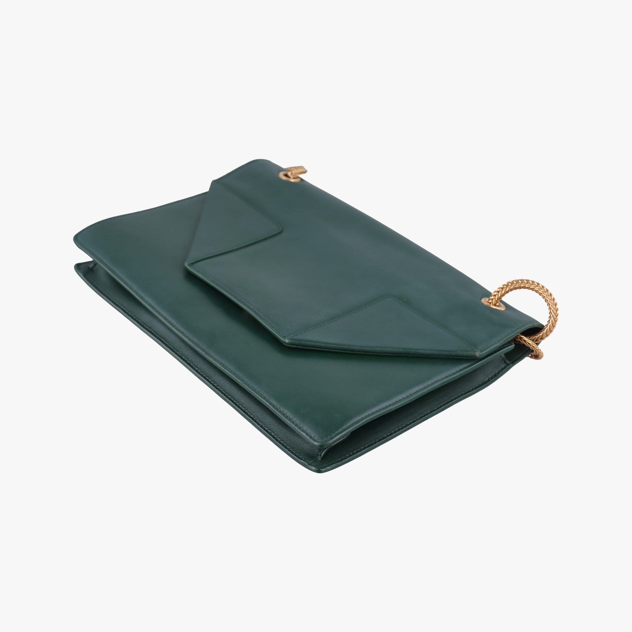 Pre-owned Yves Saint Laurent BETTY Green Leather 314515 shoulderbag | stylenewstar