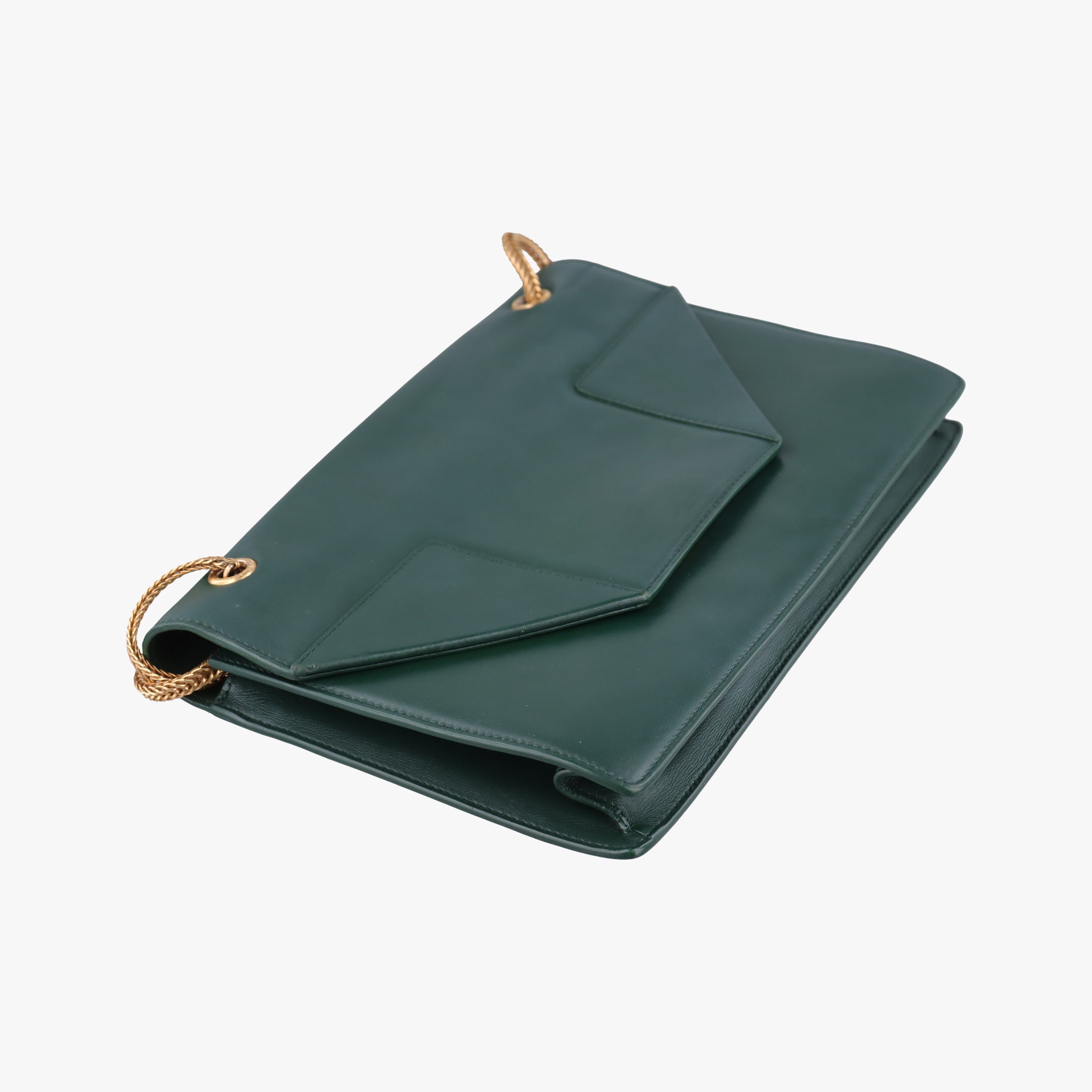 Pre-owned Yves Saint Laurent BETTY Green Leather 314515 shoulderbag | stylenewstar