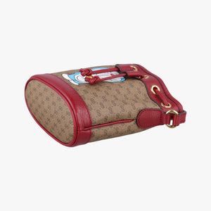 Pre-owned Gucci Doraemon collaboration Brown×Red×Multicolor PVC coated canvas×Leather 647801 shoulderbag | stylenewstar