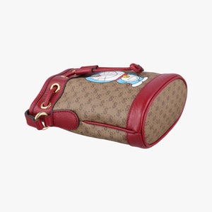 Pre-owned Gucci Doraemon collaboration Brown×Red×Multicolor PVC coated canvas×Leather 647801 shoulderbag | stylenewstar