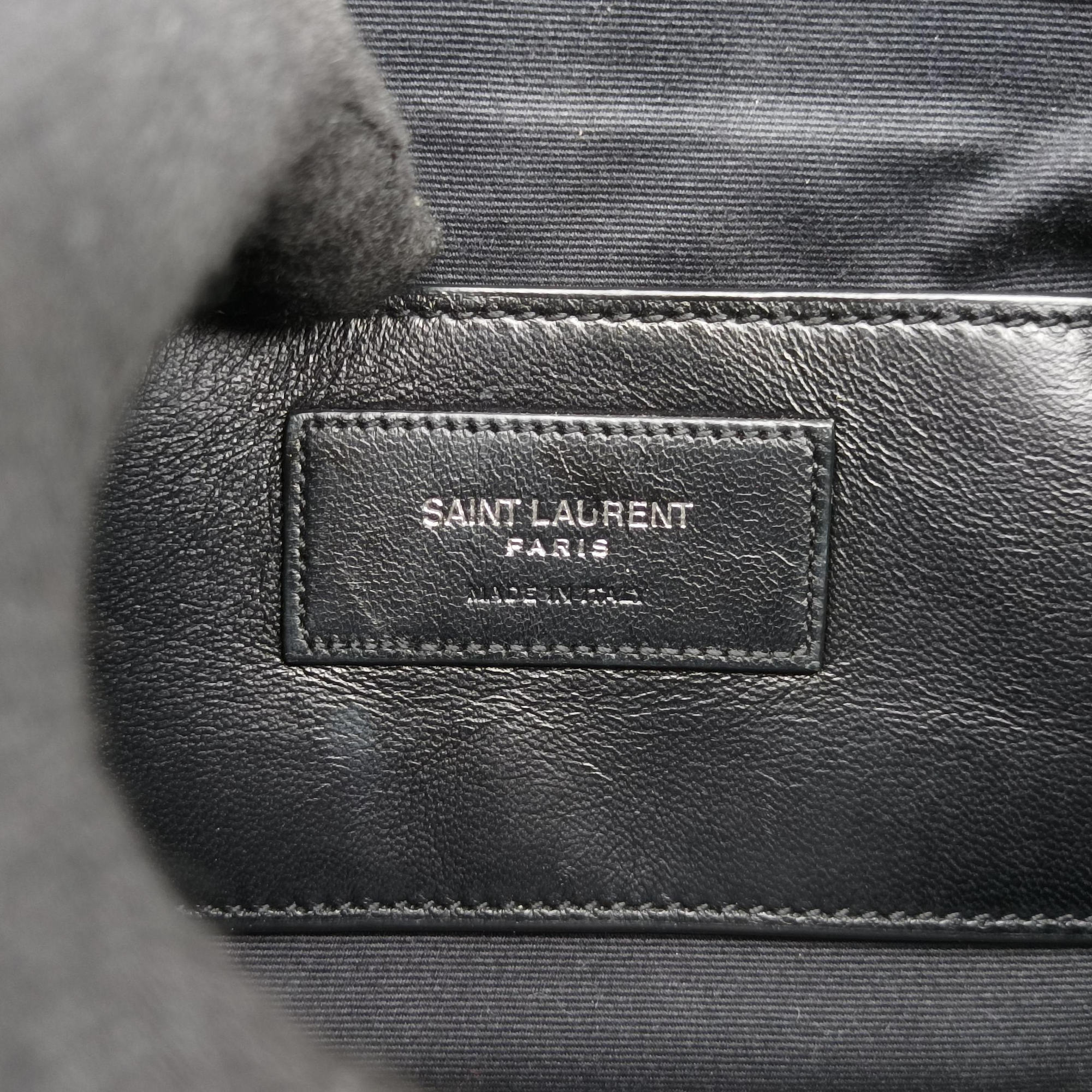 Vintage Yves Saint Laurent COLLEGE Grey Leather 392738 shoulderbag | stylenewstar