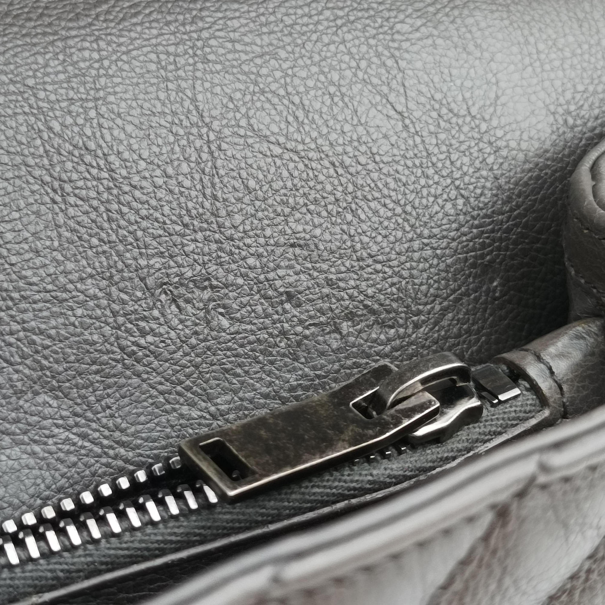 Vintage Yves Saint Laurent COLLEGE Grey Leather 392738 shoulderbag | stylenewstar