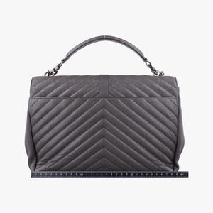 Vintage Yves Saint Laurent COLLEGE Grey Leather 392738 shoulderbag | stylenewstar