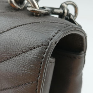Vintage Yves Saint Laurent COLLEGE Grey Leather 392738 shoulderbag | stylenewstar
