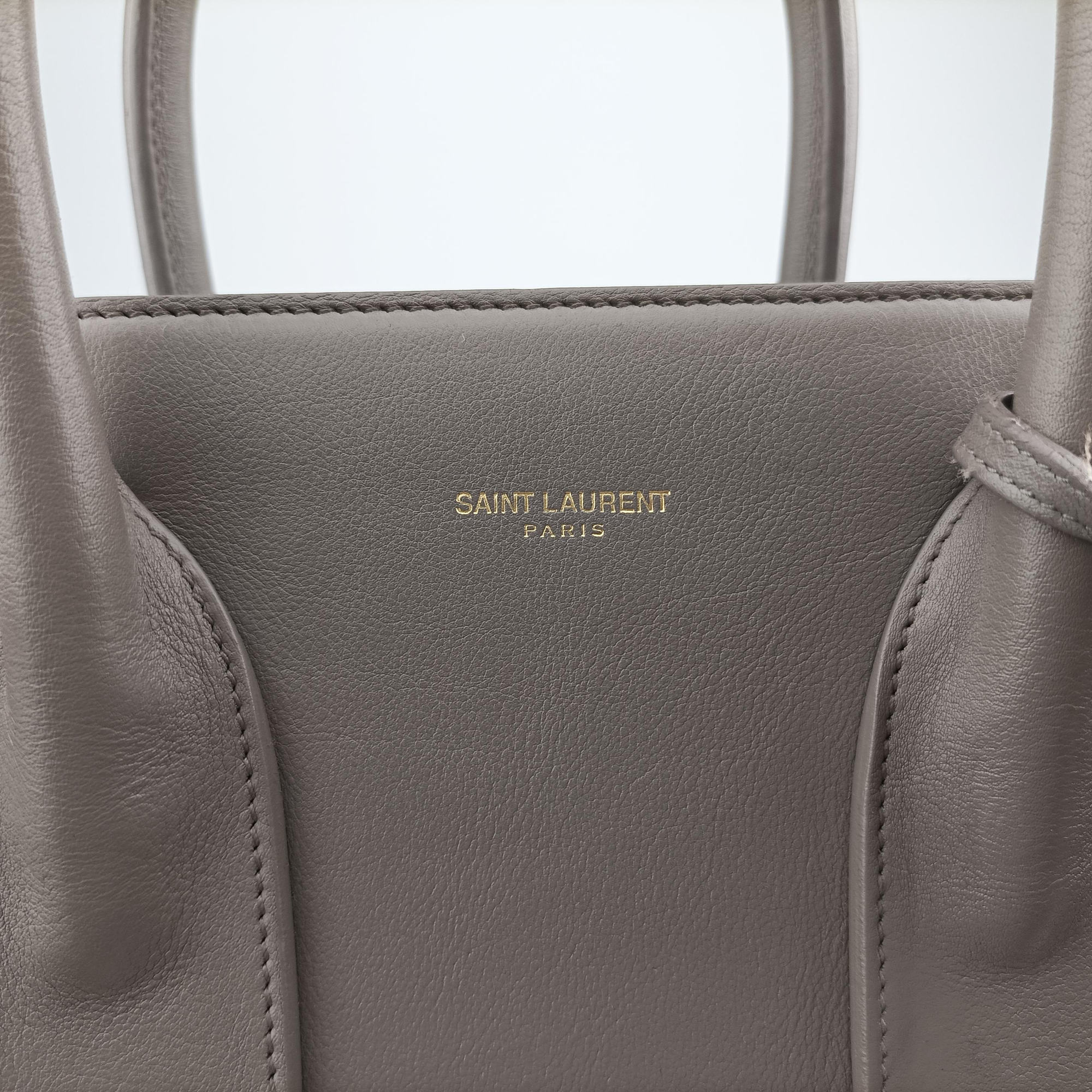 Vintage Yves Saint Laurent SAC DE JOUR Grey Leather 355153 shoulderbag | stylenewstar