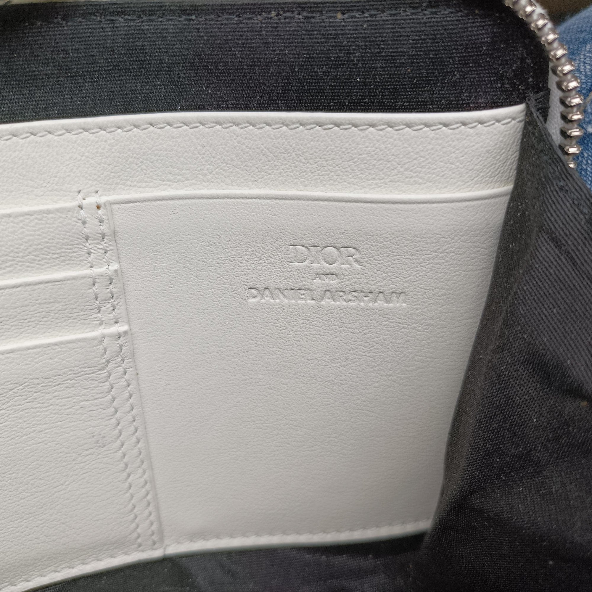 Secondhand Christian Dior Daniel Arsham collaboration Newspaper Print White Leather  shoulderbag | stylenewstar