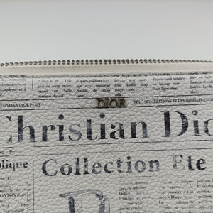 Secondhand Christian Dior Daniel Arsham collaboration Newspaper Print White Leather  shoulderbag | stylenewstar