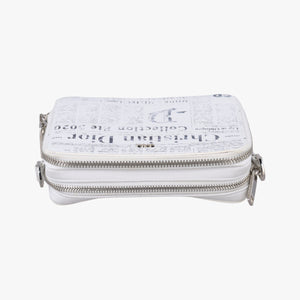 Secondhand Christian Dior Daniel Arsham collaboration Newspaper Print White Leather  shoulderbag | stylenewstar