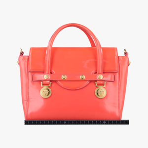 Pre-owned VERSACE SIGNATURE La Medusa Orange Enamel  shoulderbag | stylenewstar