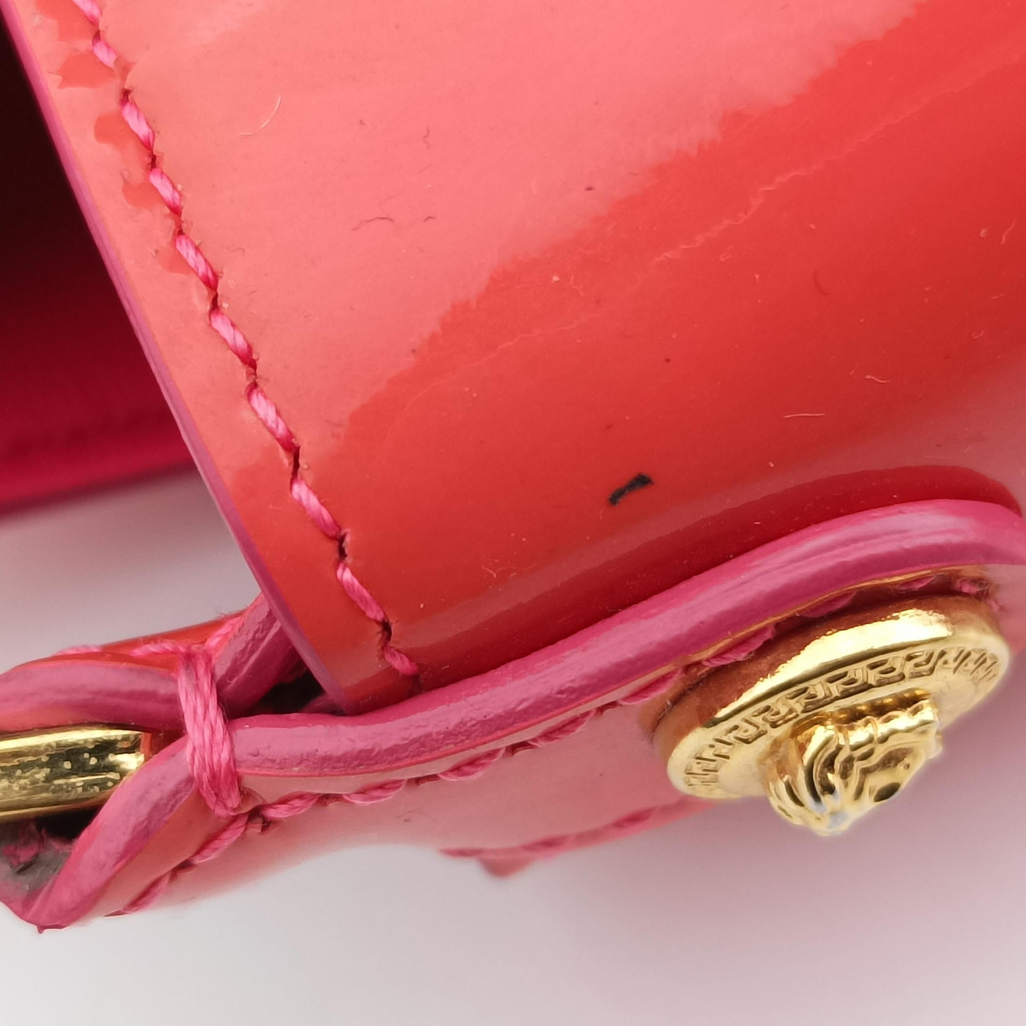 Pre-owned VERSACE SIGNATURE La Medusa Orange Enamel  shoulderbag | stylenewstar