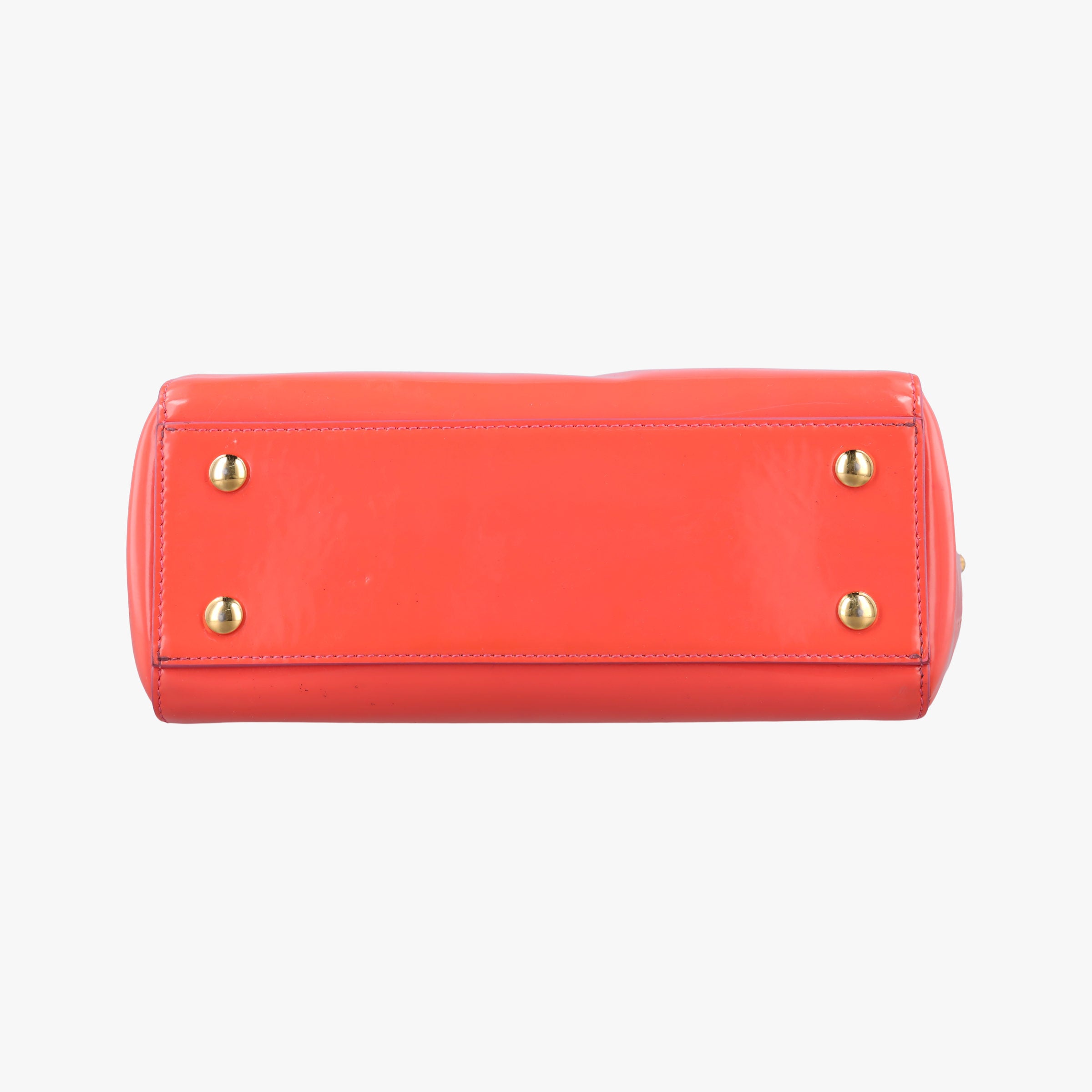 Pre-owned VERSACE SIGNATURE La Medusa Orange Enamel  shoulderbag | stylenewstar