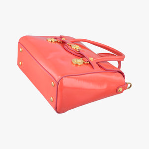 Pre-owned VERSACE SIGNATURE La Medusa Orange Enamel  shoulderbag | stylenewstar