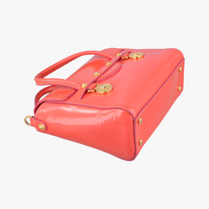 Pre-owned VERSACE SIGNATURE La Medusa Orange Enamel  shoulderbag | stylenewstar