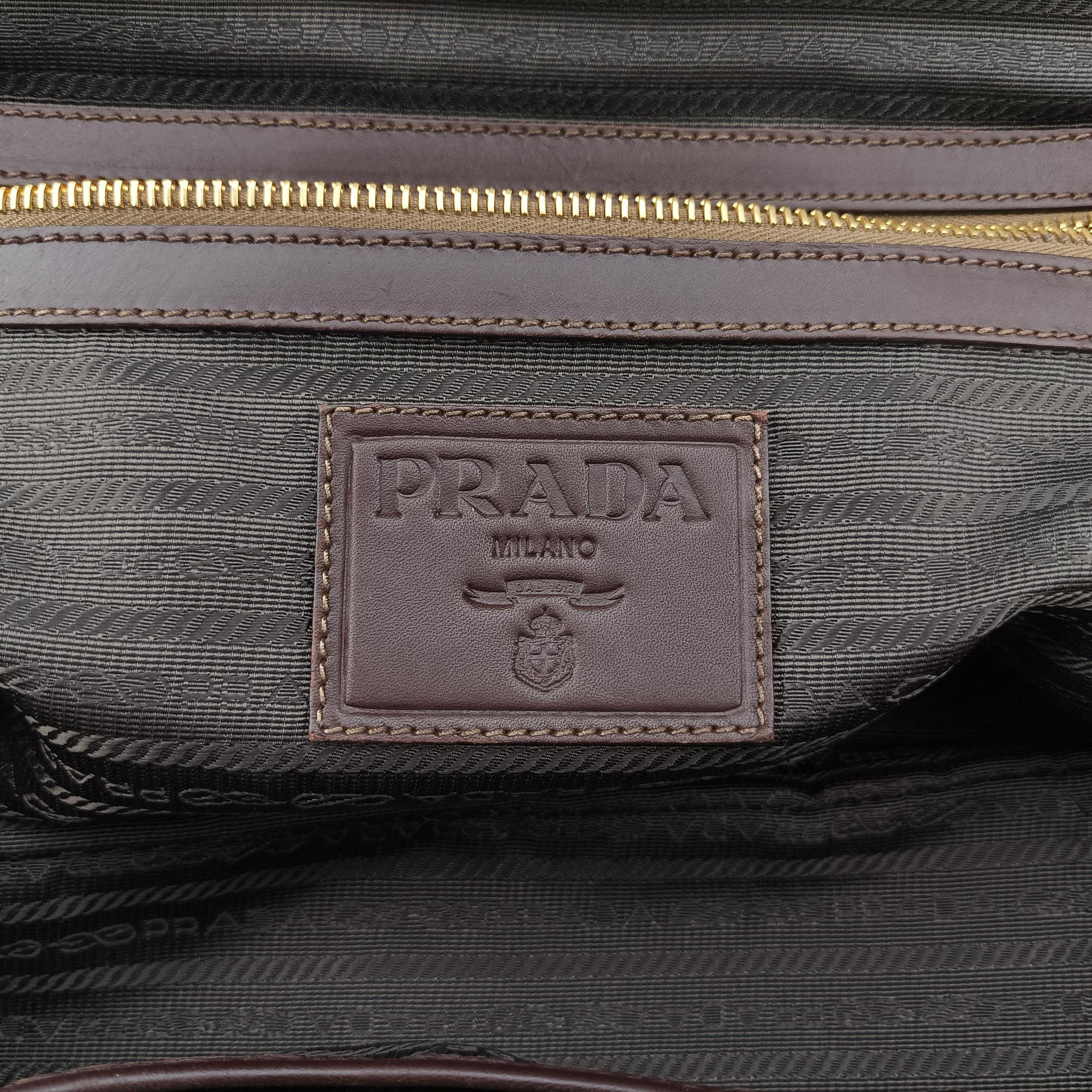 Vintage Prada Vitello Daino Trimmed Canapa Logo Frame Brown Fabric × leather BR3508 handbag | stylenewstar