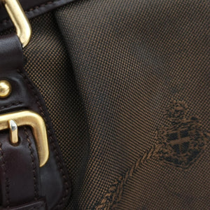 Vintage Prada Vitello Daino Trimmed Canapa Logo Frame Brown Fabric × leather BR3508 handbag | stylenewstar