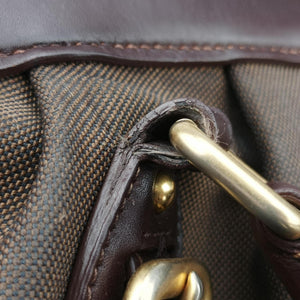 Vintage Prada Vitello Daino Trimmed Canapa Logo Frame Brown Fabric × leather BR3508 handbag | stylenewstar