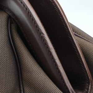 Vintage Prada Vitello Daino Trimmed Canapa Logo Frame Brown Fabric × leather BR3508 handbag | stylenewstar