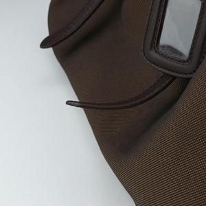 Vintage Prada Vitello Daino Trimmed Canapa Logo Frame Brown Fabric × leather BR3508 handbag | stylenewstar