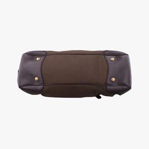 Vintage Prada Vitello Daino Trimmed Canapa Logo Frame Brown Fabric × leather BR3508 handbag | stylenewstar