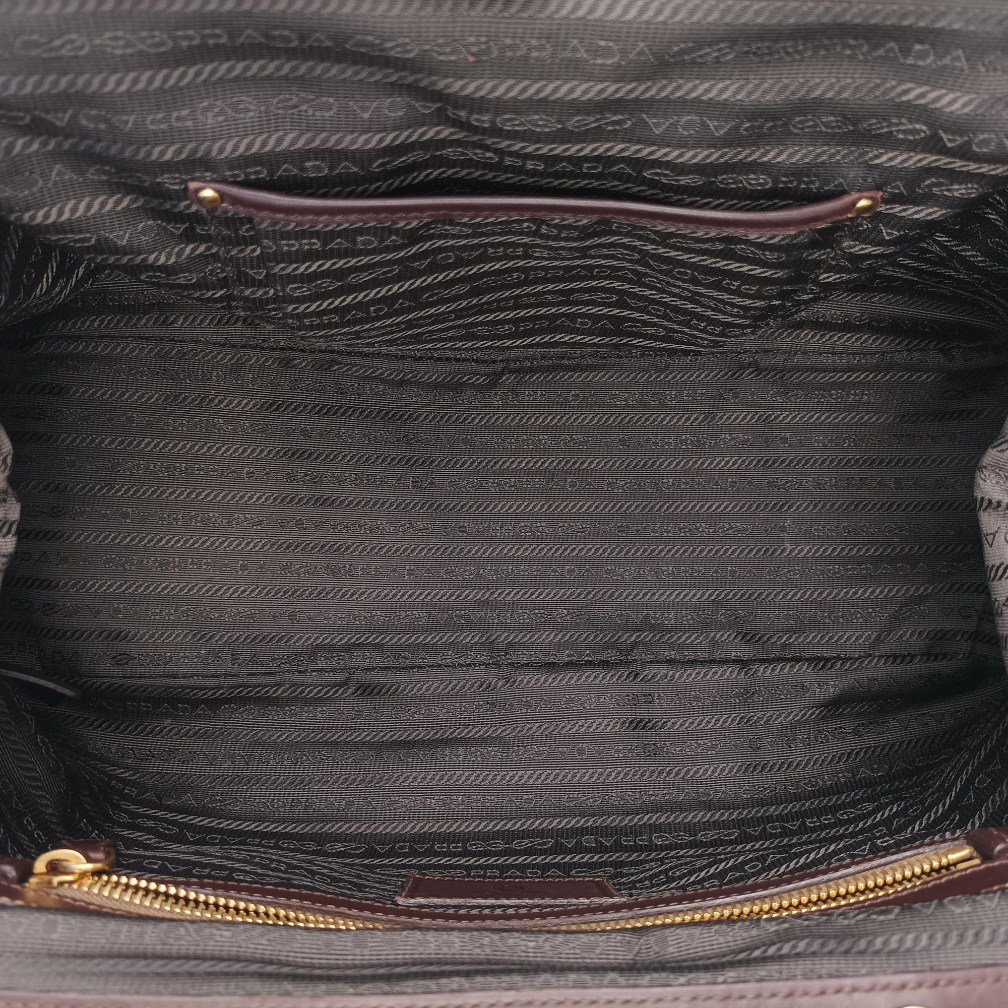 Vintage Prada Vitello Daino Trimmed Canapa Logo Frame Brown Fabric × leather BR3508 handbag | stylenewstar