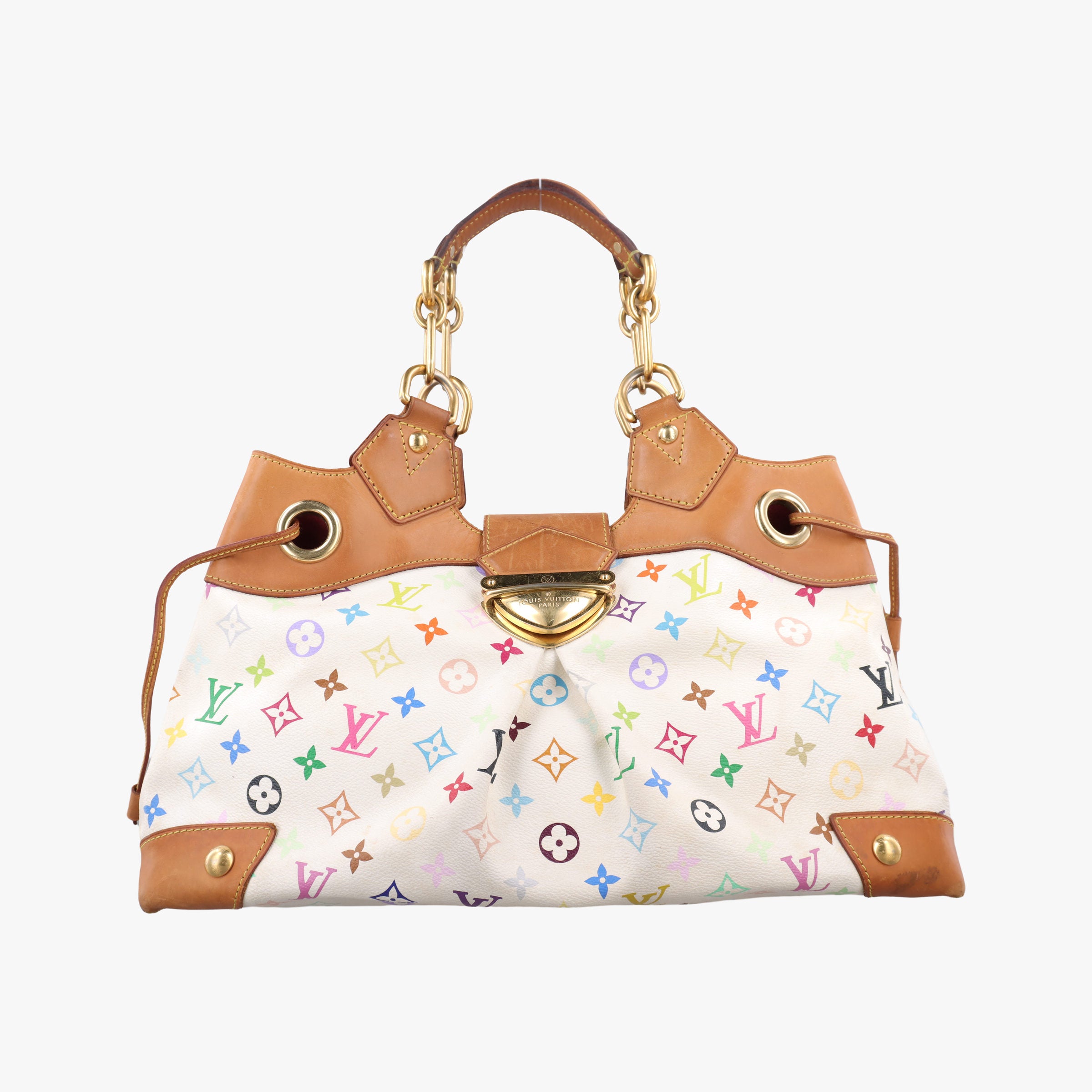 Pre-owned Louis Vuitton URSULA white Monogram Multicolor M40123 handbag | stylenewstar
