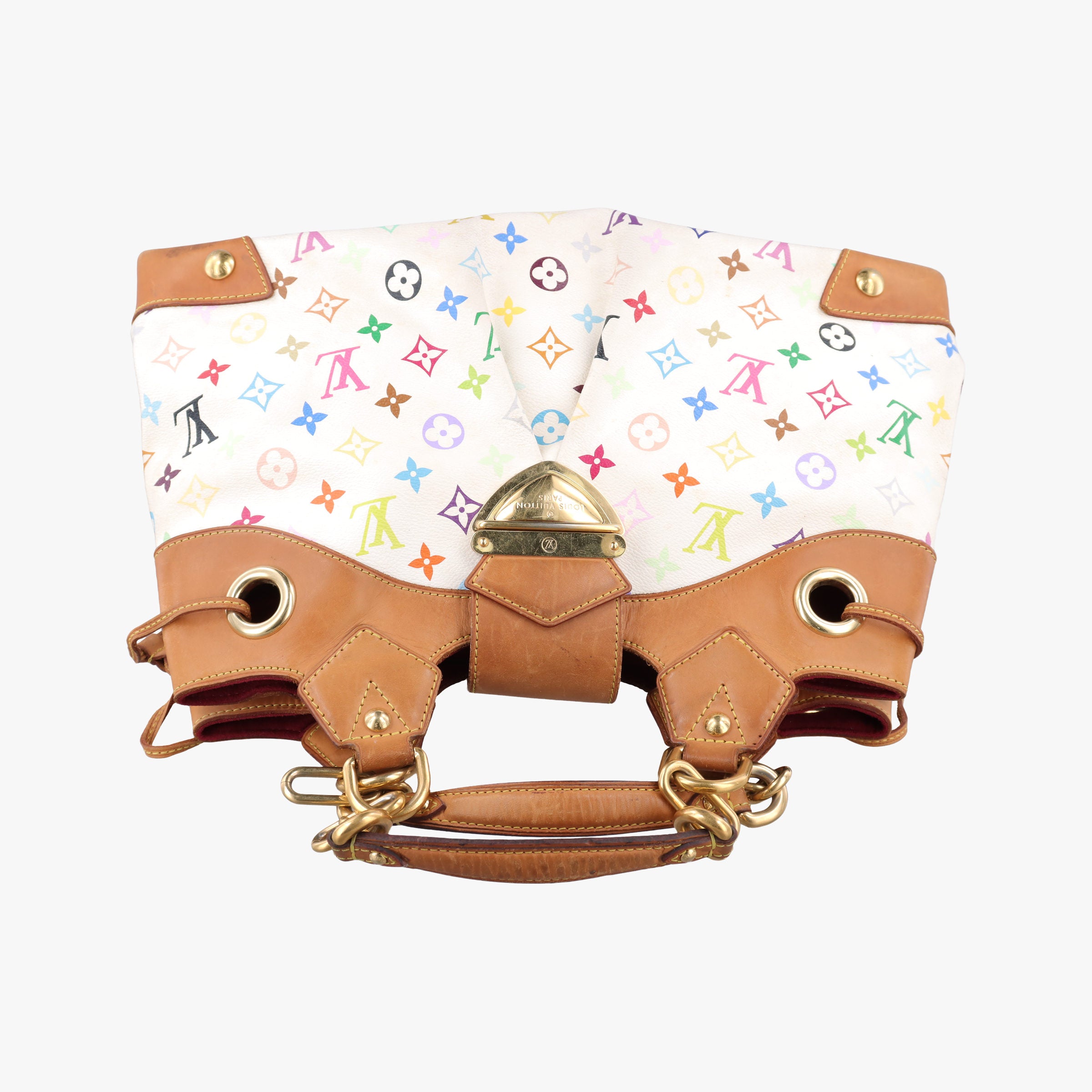 Pre-owned Louis Vuitton URSULA white Monogram Multicolor M40123 handbag | stylenewstar
