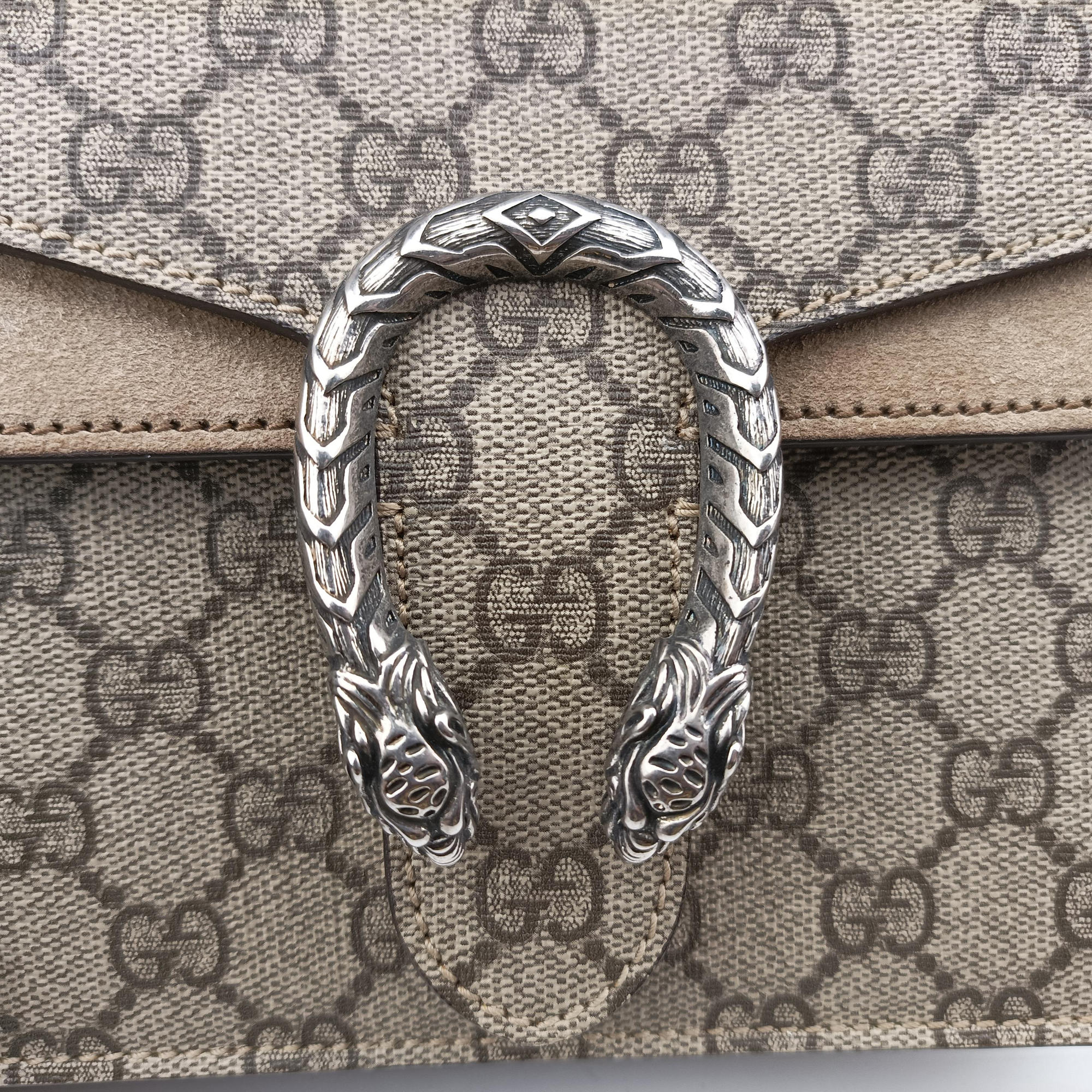 Pre-owned Gucci Dionysus Beige×Brown PVC coated canvas× suede 421970 shoulderbag | stylenewstar