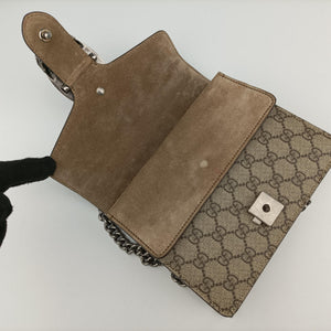 Pre-owned Gucci Dionysus Beige×Brown PVC coated canvas× suede 421970 shoulderbag | stylenewstar