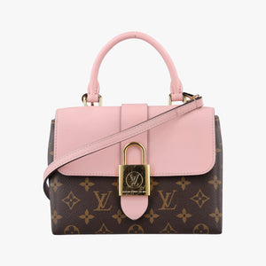 Pre-owned Louis Vuitton LOCKY BB Brown×ROSE POUDRE Monogram Canvas×calf leather M44080 shoulderbag | stylenewstar