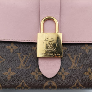 Pre-owned Louis Vuitton LOCKY BB Brown×ROSE POUDRE Monogram Canvas×calf leather M44080 shoulderbag | stylenewstar