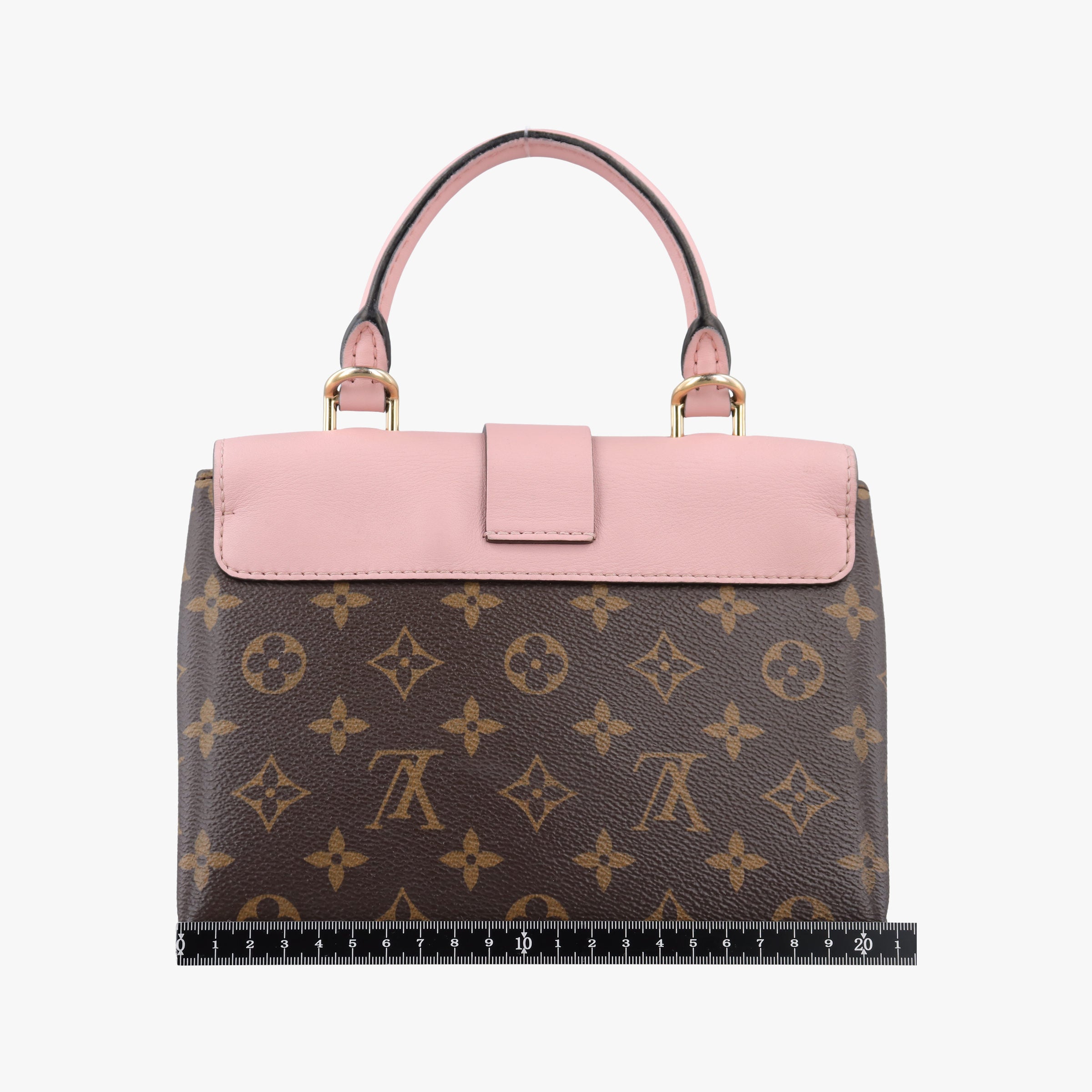 Pre-owned Louis Vuitton LOCKY BB Brown×ROSE POUDRE Monogram Canvas×calf leather M44080 shoulderbag | stylenewstar