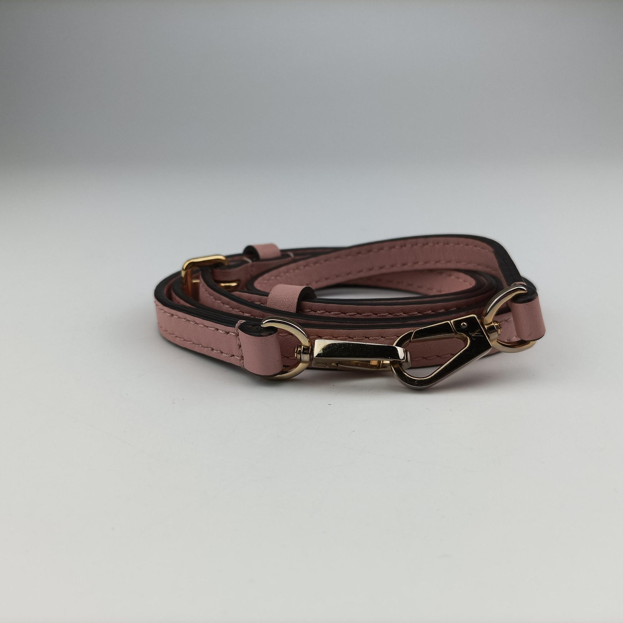 Pre-owned Louis Vuitton LOCKY BB Brown×ROSE POUDRE Monogram Canvas×calf leather M44080 shoulderbag | stylenewstar