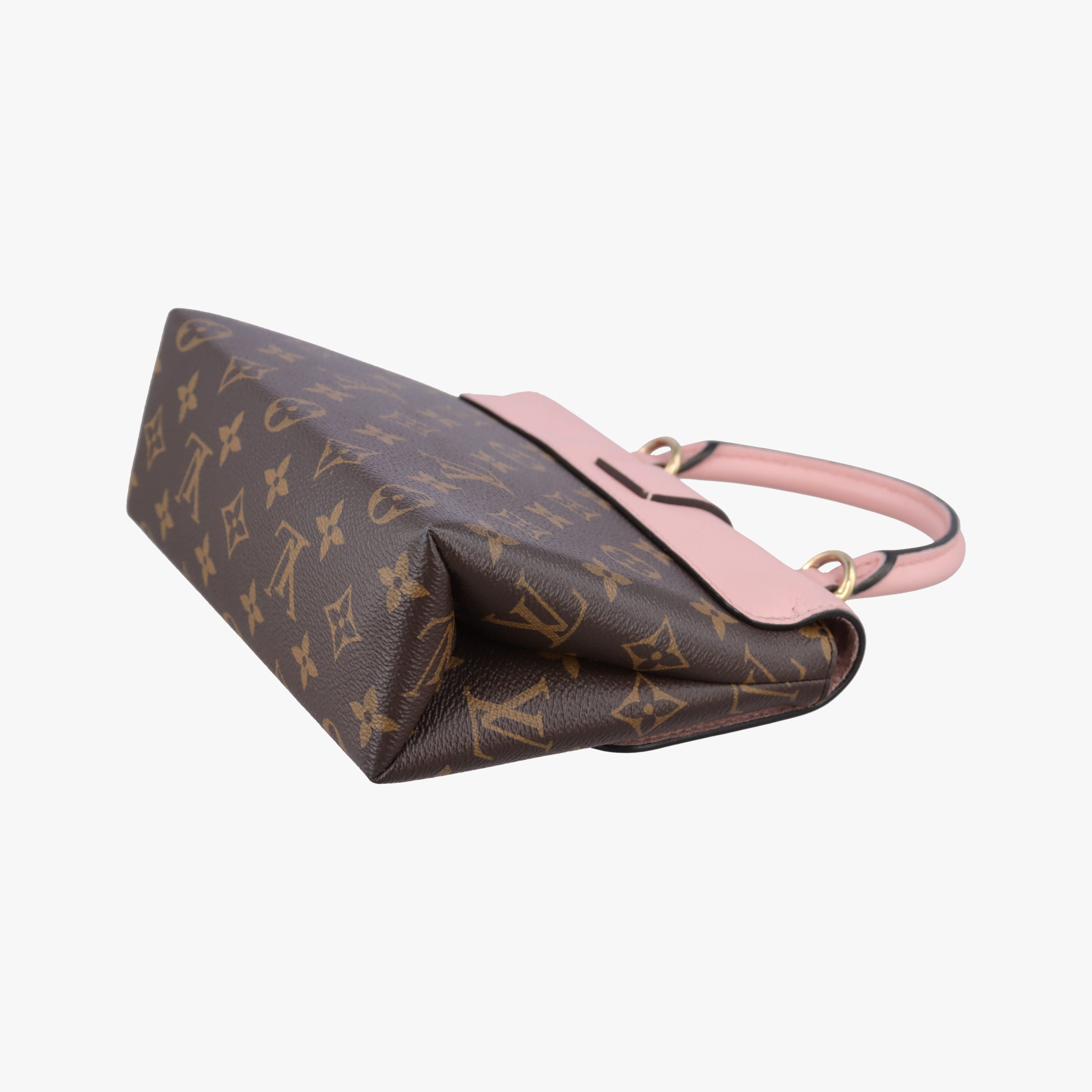 Pre-owned Louis Vuitton LOCKY BB Brown×ROSE POUDRE Monogram Canvas×calf leather M44080 shoulderbag | stylenewstar