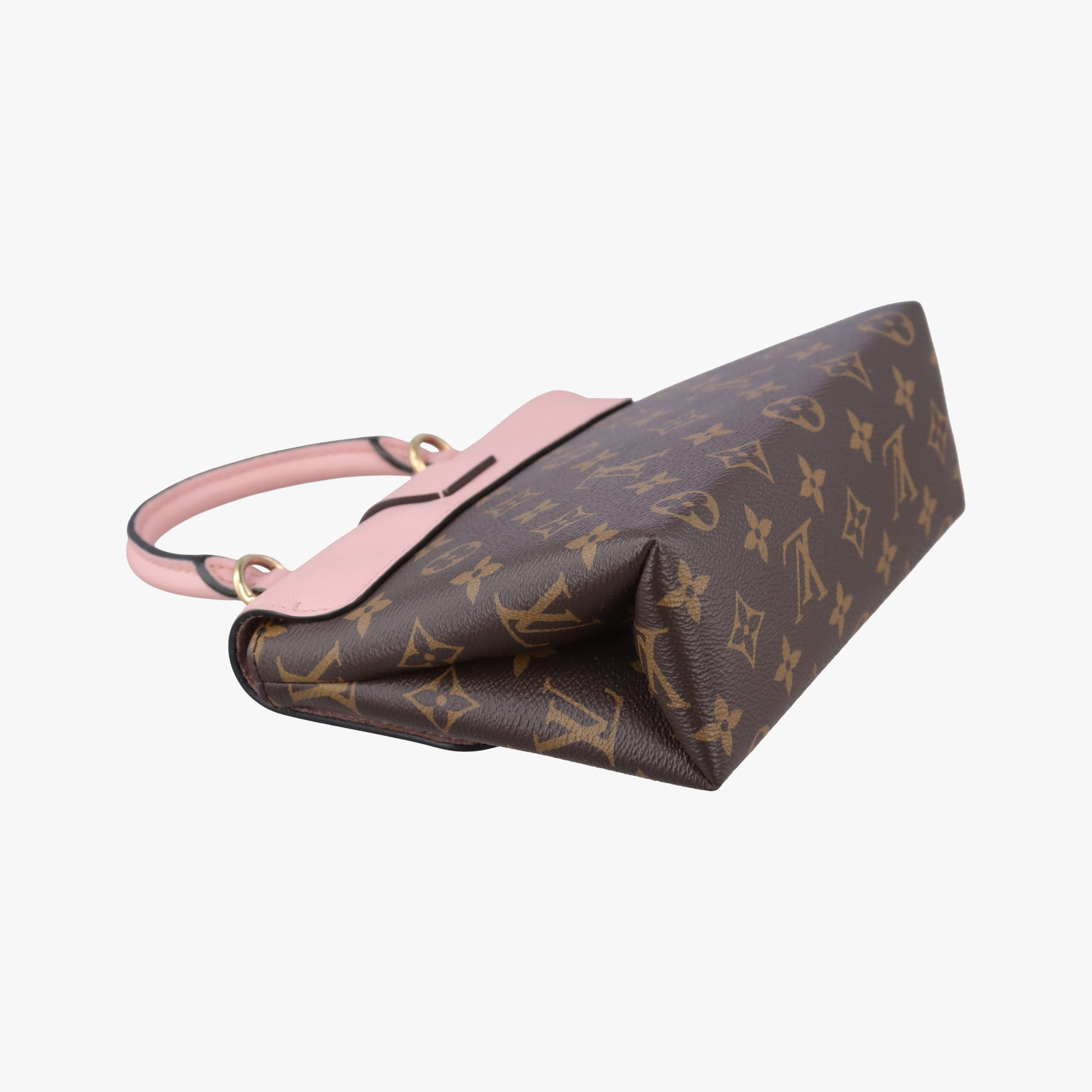 Pre-owned Louis Vuitton LOCKY BB Brown×ROSE POUDRE Monogram Canvas×calf leather M44080 shoulderbag | stylenewstar