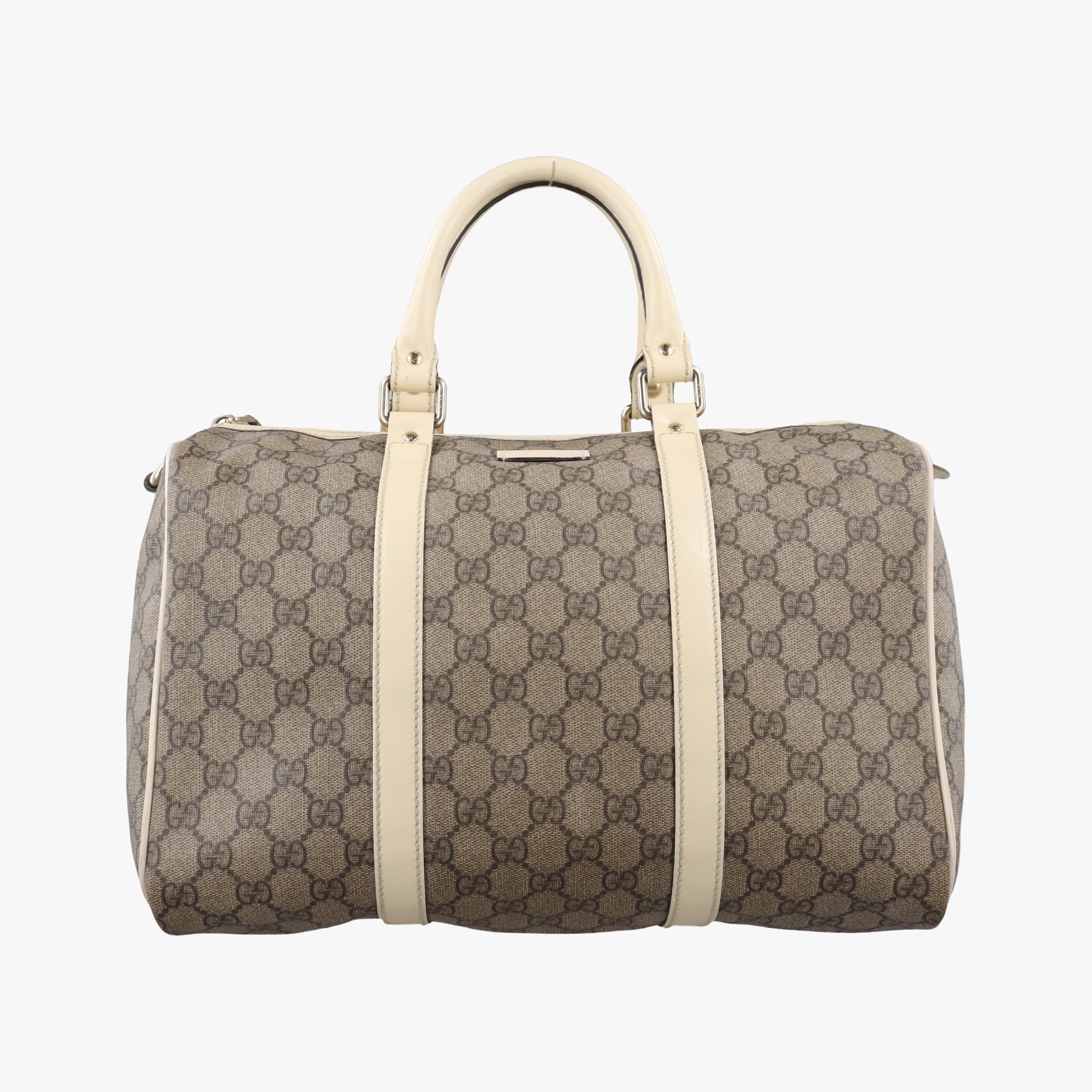 Pre-owned Gucci GG plus Spring Joy GG Supreme BEIGE×WHITE PVC coated canvas 193603 handbag | stylenewstar