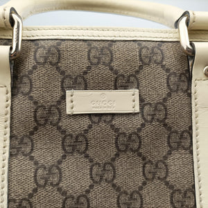 Pre-owned Gucci GG plus Spring Joy GG Supreme BEIGE×WHITE PVC coated canvas 193603 handbag | stylenewstar