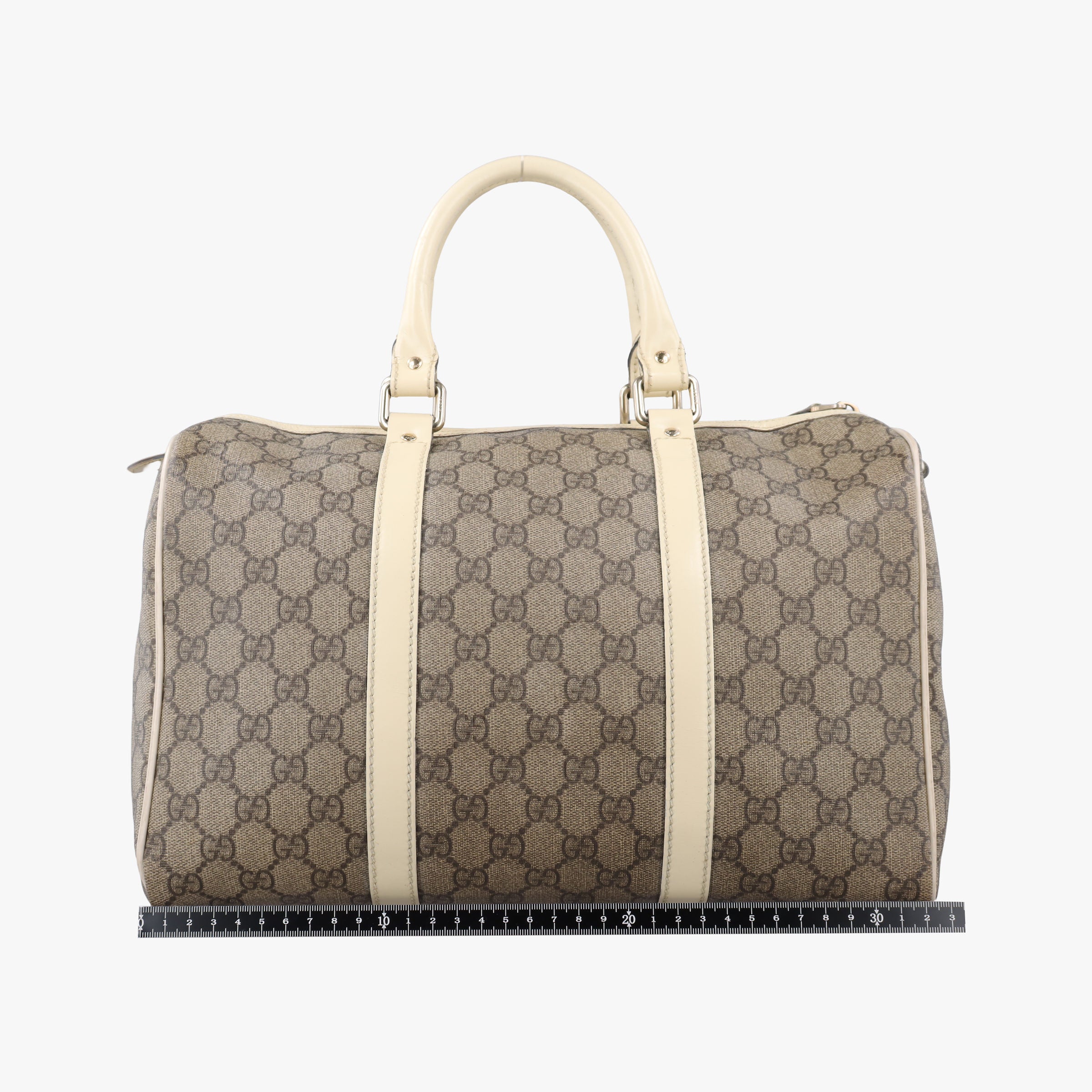 Pre-owned Gucci GG plus Spring Joy GG Supreme BEIGE×WHITE PVC coated canvas 193603 handbag | stylenewstar