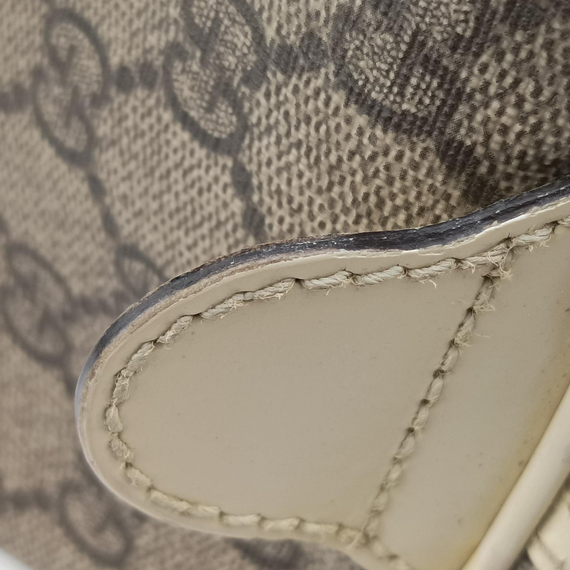 Pre-owned Gucci GG plus Spring Joy GG Supreme BEIGE×WHITE PVC coated canvas 193603 handbag | stylenewstar