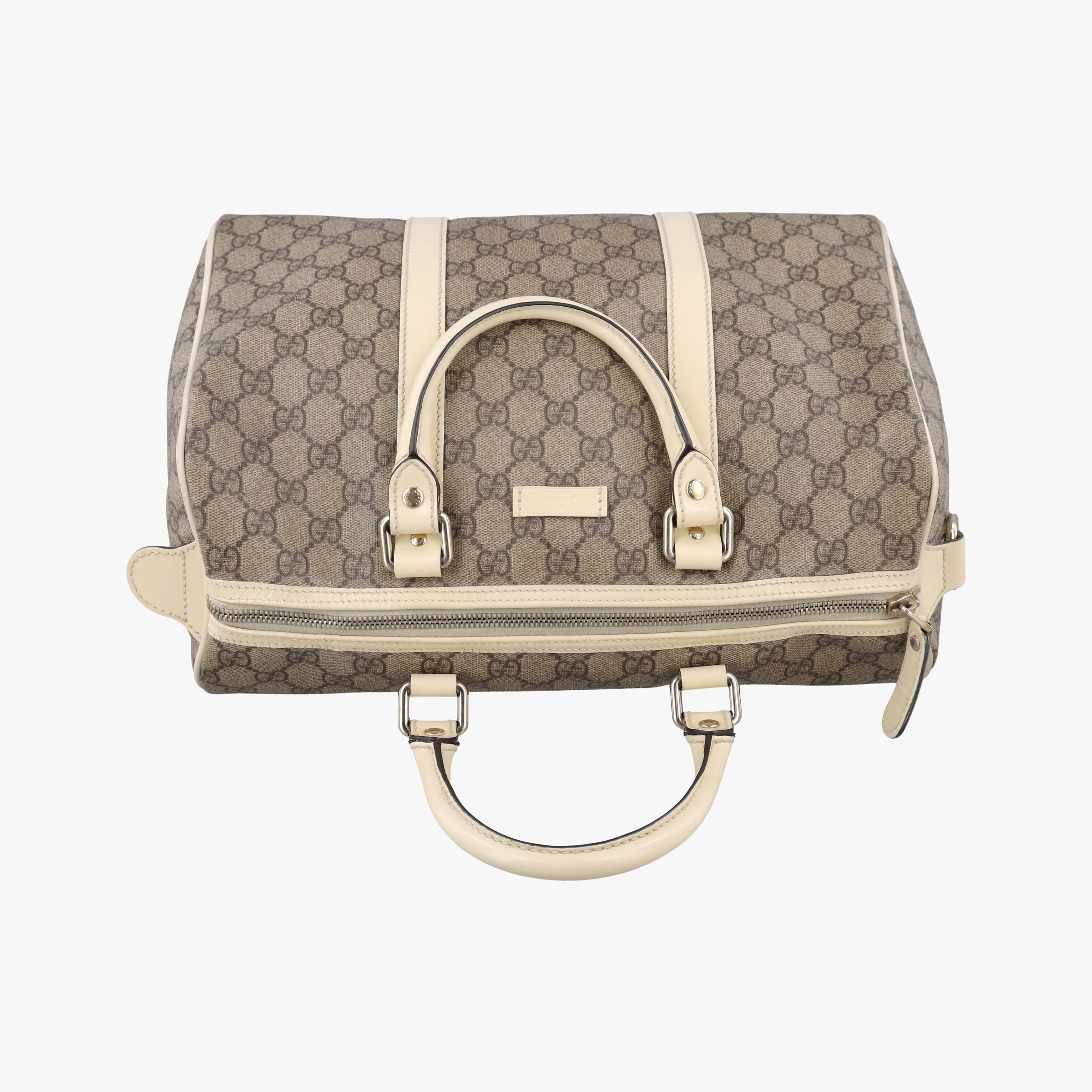 Pre-owned Gucci GG plus Spring Joy GG Supreme BEIGE×WHITE PVC coated canvas 193603 handbag | stylenewstar