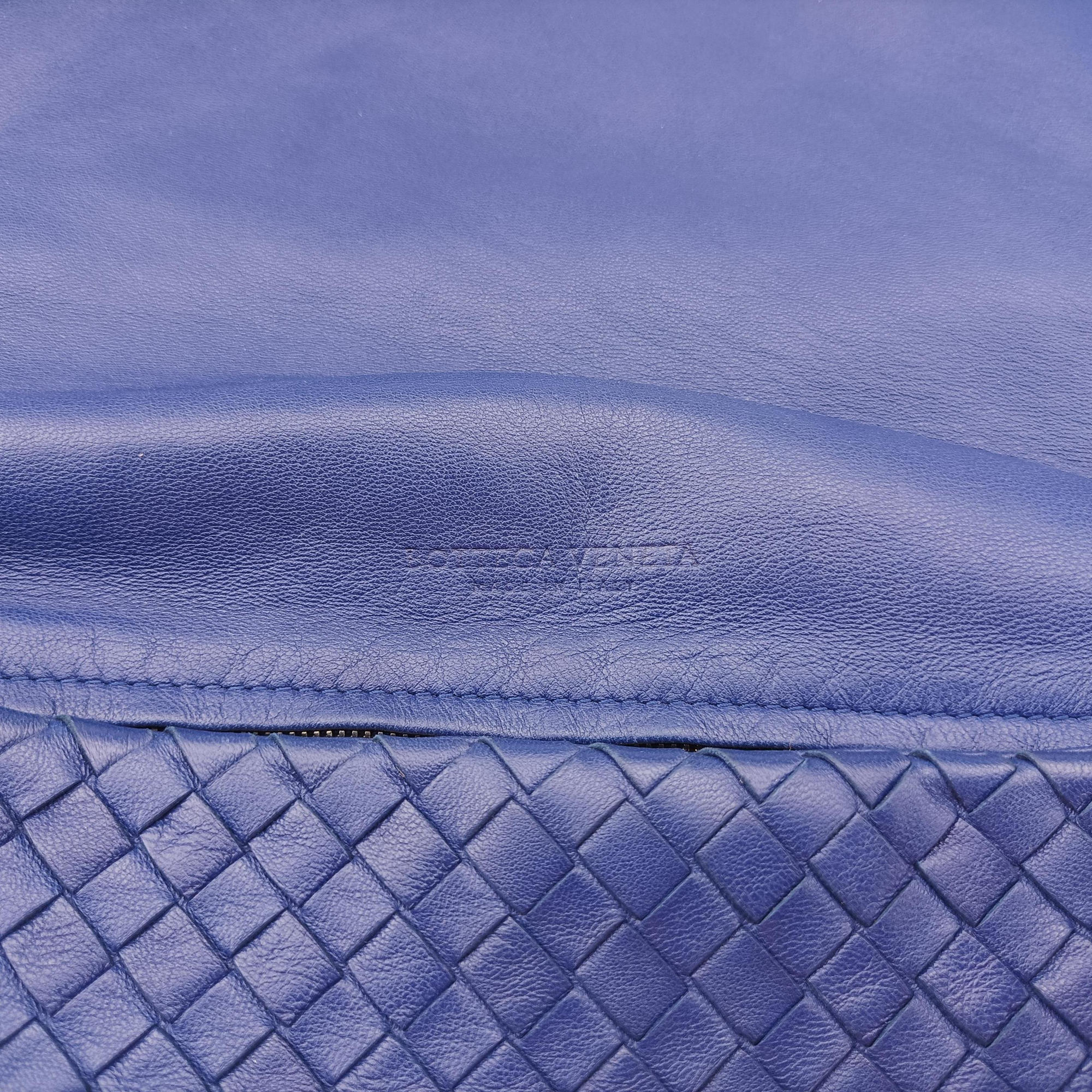Vintage Bottega Veneta Intrecciato Navy lambskin  shoulderbag | stylenewstar
