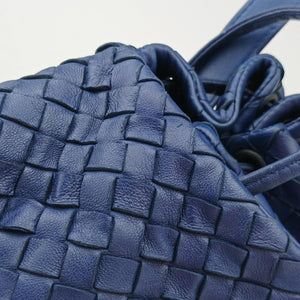 Vintage Bottega Veneta Intrecciato Navy lambskin  shoulderbag | stylenewstar