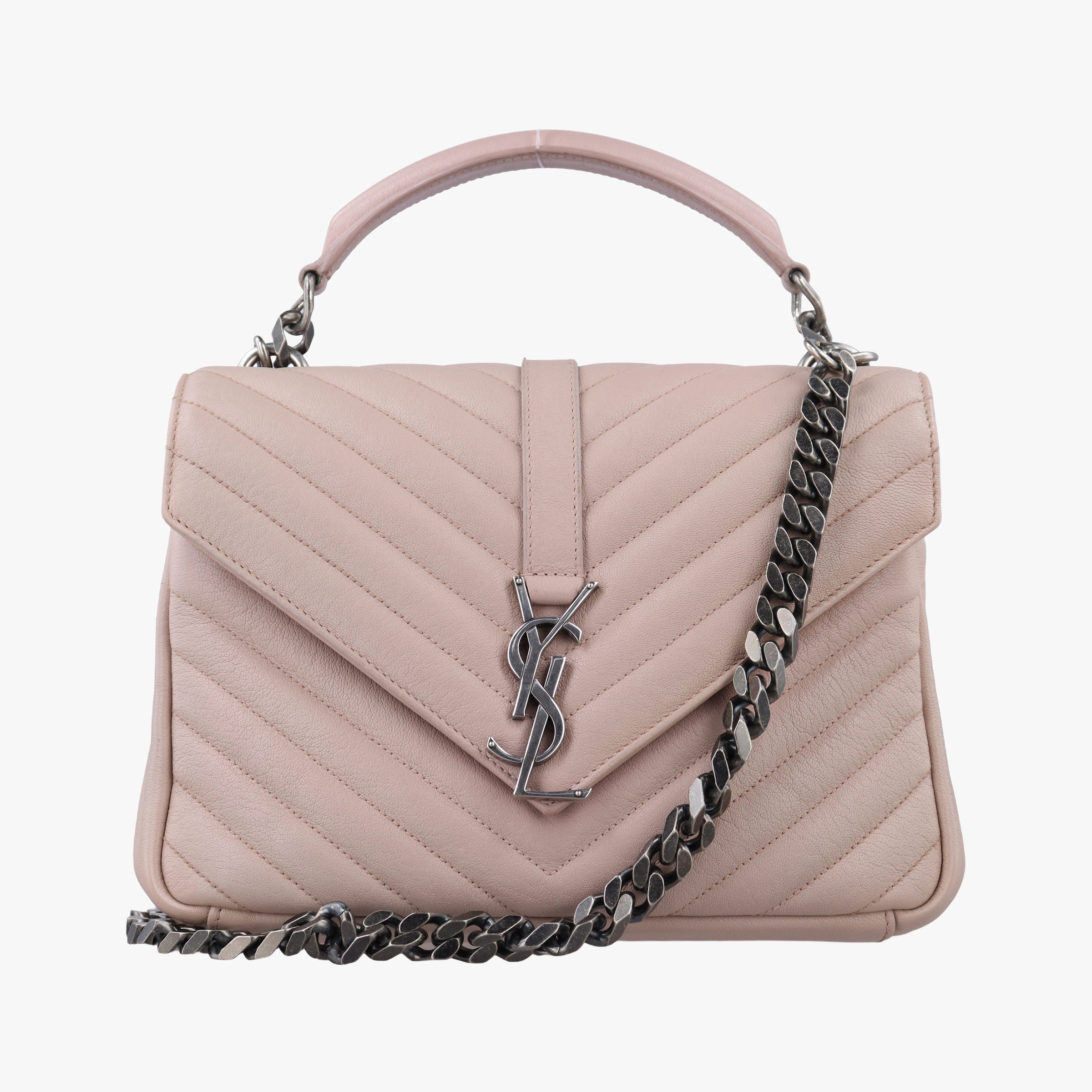 Secondhand Yves Saint Laurent COLLEGE Pink Leather 428056 shoulderbag | stylenewstar