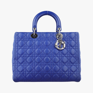 Pre-owned Christian Dior Lady Dior Blue lambskin  handbag | stylenewstar